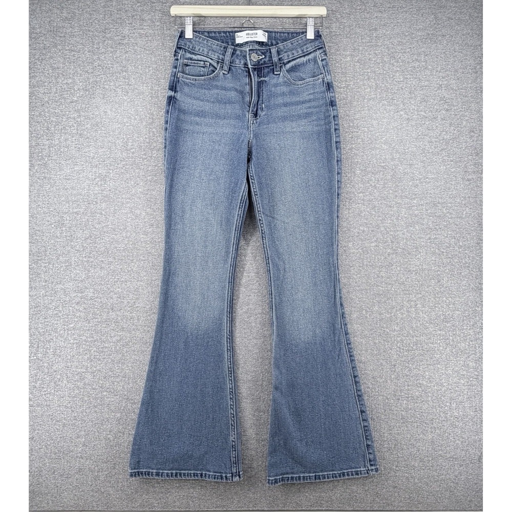 Hollister High Rise Flare Jeans Women Size 25 Regular Denim Blue Boho Casual